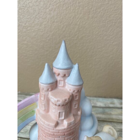 Vintage 1985 Willitts Porcelain Magical Unicorns Castle Rainbow Musical - No Box - Picture 9 of 12
